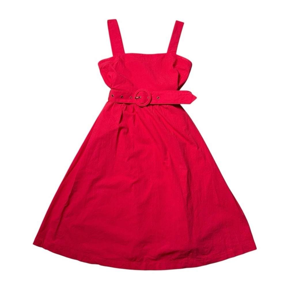 Oddi Boutique Red Retro A-Line Midi Dress Womens S